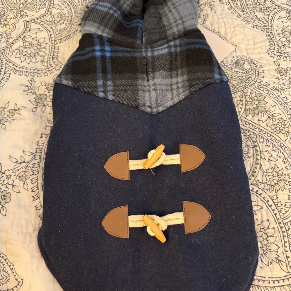 Plaid Dog Coat with Toggle Closure